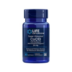 Super Ubiquinol CoQ10 with Enhanced Mitochondrial Support 50 mg, 30 softgels Life Extension