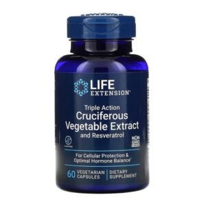 Triple Action Cruciferous Vegetable Extract and Resveratrol 60 vegetarian capsules Life Extension