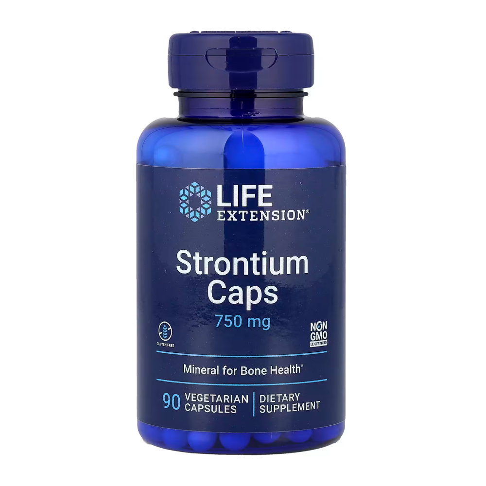 Strontium Caps 750 mg, 90 vegetarian capsules Life Extension