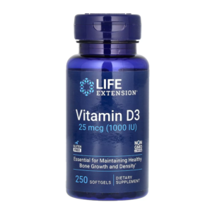 Vitamin D3, 25 mcg (1,000 IU), 250 Softgels Life Extension
