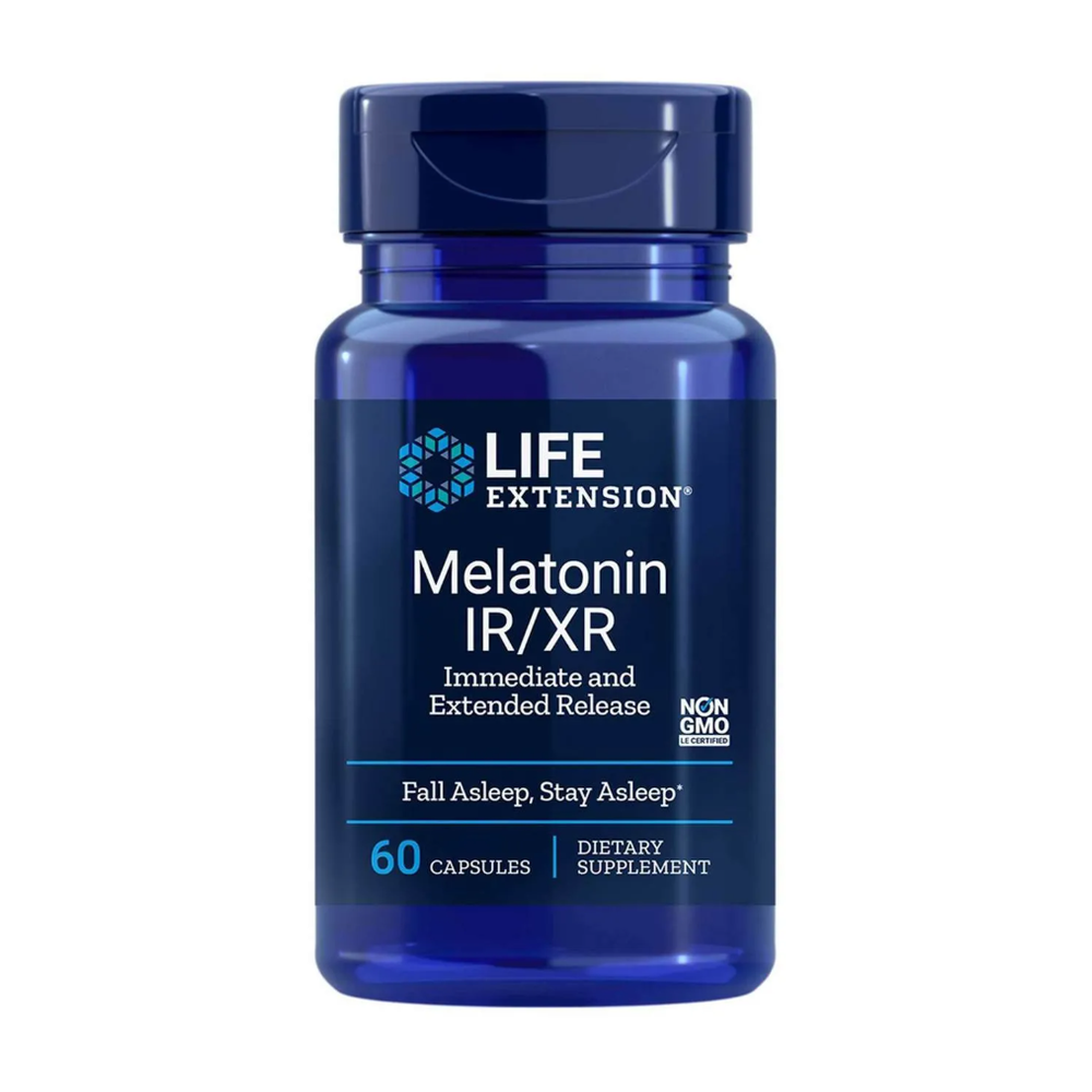 Melatonin IR/XR, 60 Capsules (1.5 mg per Capsule) Life Extension