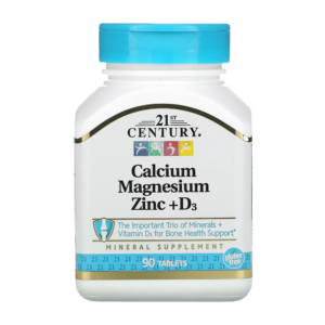 Calcium Magnesium Zinc + D3, 90 Tablets 21st Century