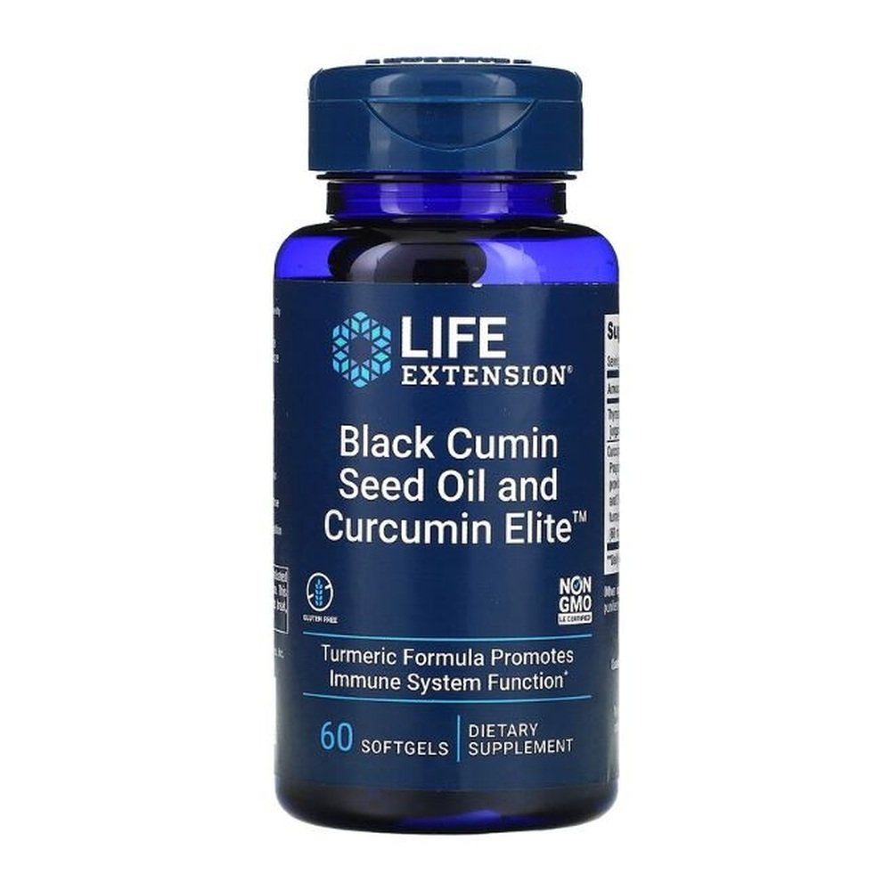 Black Cumin Seed Oil and Curcumin Elite 60 softgels Life Extension
