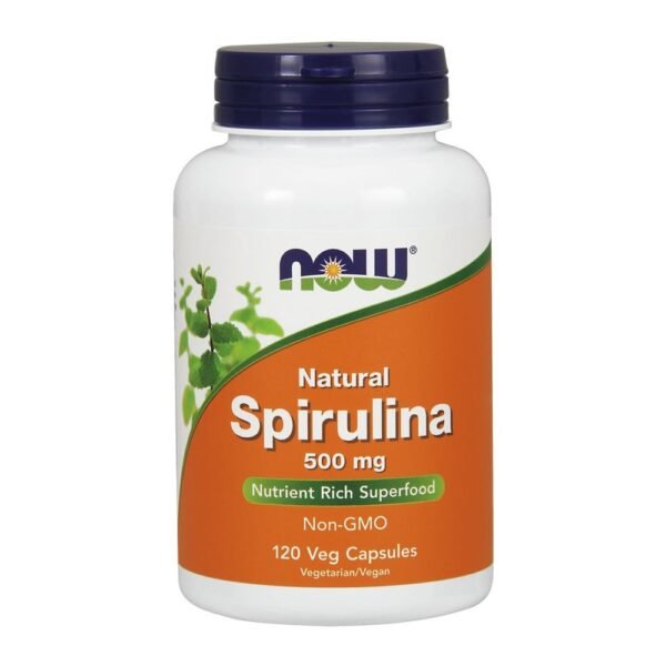 Natural Spirulina 500 mg 120 Veg Capsules NOW Foods