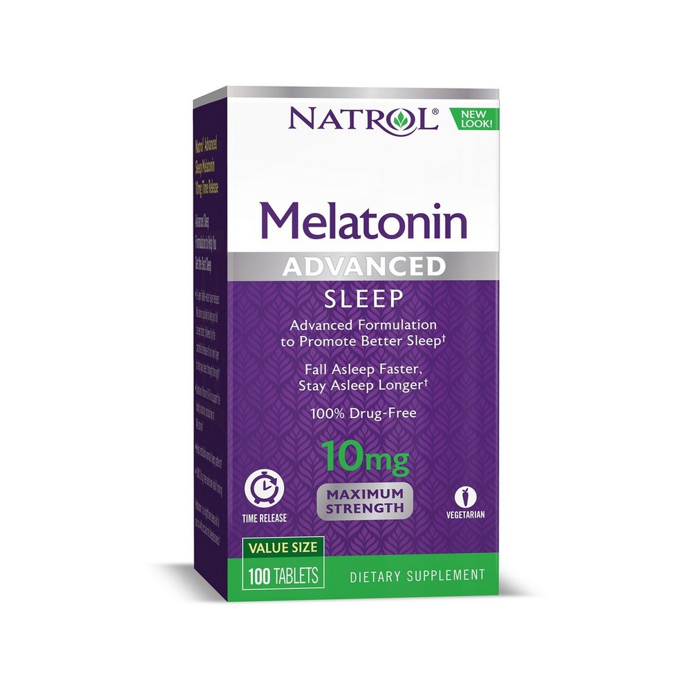 Melatonina Advanced 10mg TIME RELEASE 100 tablets NATROL (caixa)