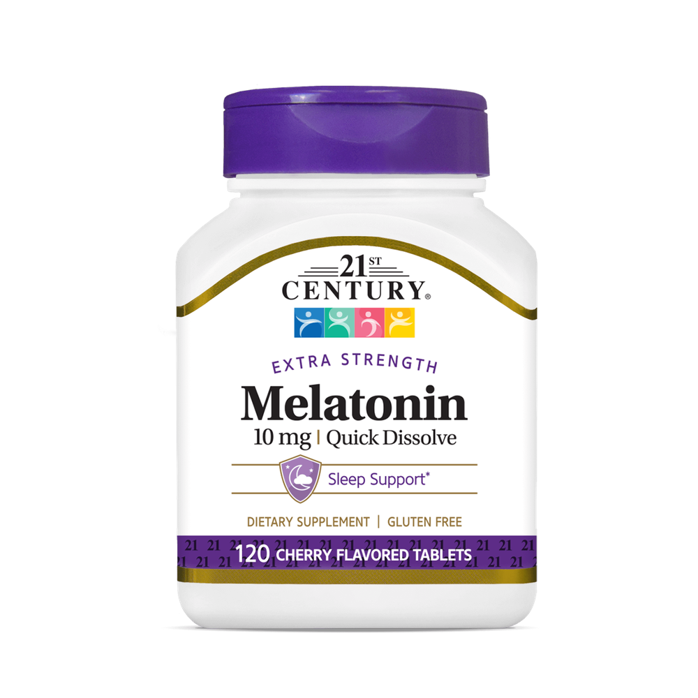 Quick Dissolve Melatonin, Cherry, 10 mg, 120 Tablets 21st Century
