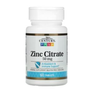 Zinc Citrate, 50 mg, 60 Tablets 21st Century