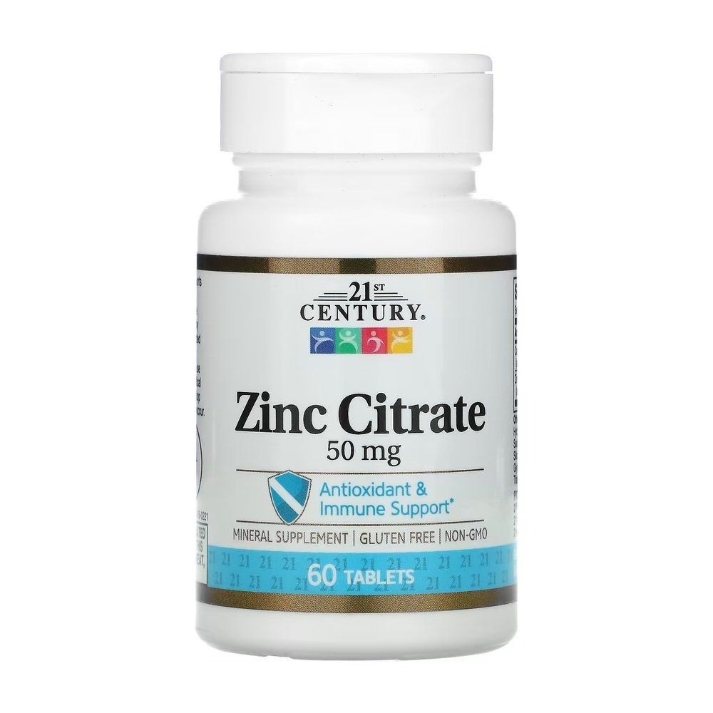 Zinc Citrate, 50 mg, 60 Tablets 21st Century