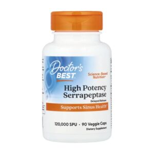 High Potency Serrapeptase, 120,000 SPU, 90 Veggie Caps Doctor's Best